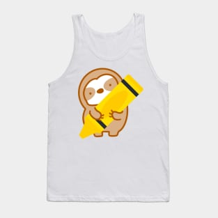 Cute Yellow Crayon Sloth Tank Top